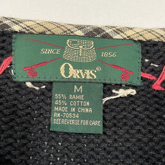 Vintage Orivis ramie cardigan sweater Medium floral animals patch embroidered - Picture 8 of 16